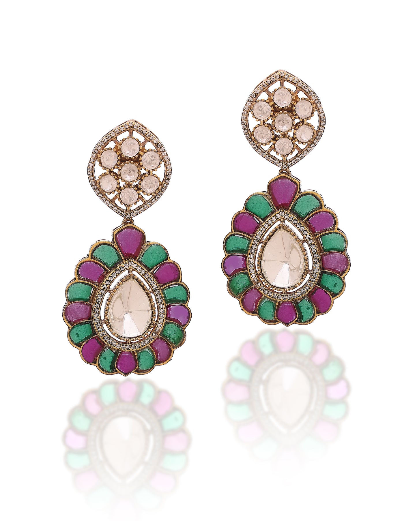 Peacock Fleur Moissanite Enamel Set