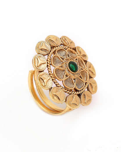 Padmika Antique Lotus Ring