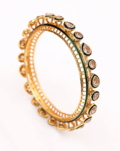 Noorani Teardrop Polki Crown Bangles