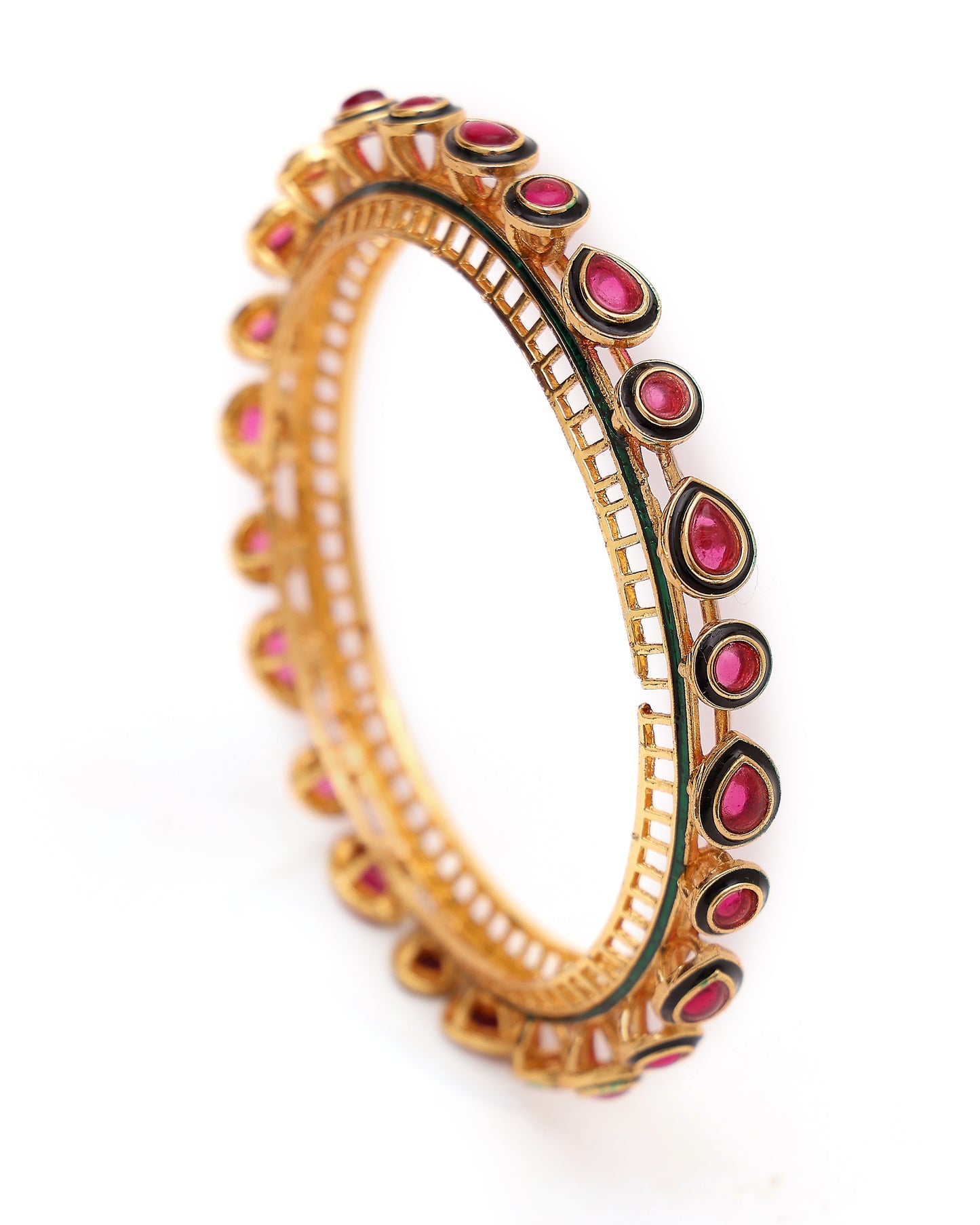 Ruhani Ruby Teardrop Polki Bangles