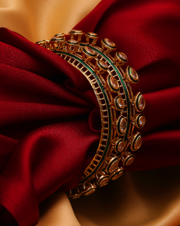 Noorani Teardrop Polki Crown Bangles