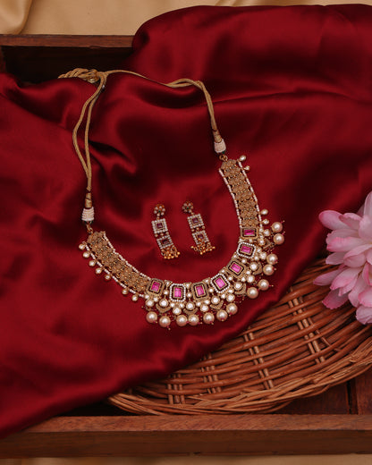 Rani Regal Moissanite Pearl Choker Set