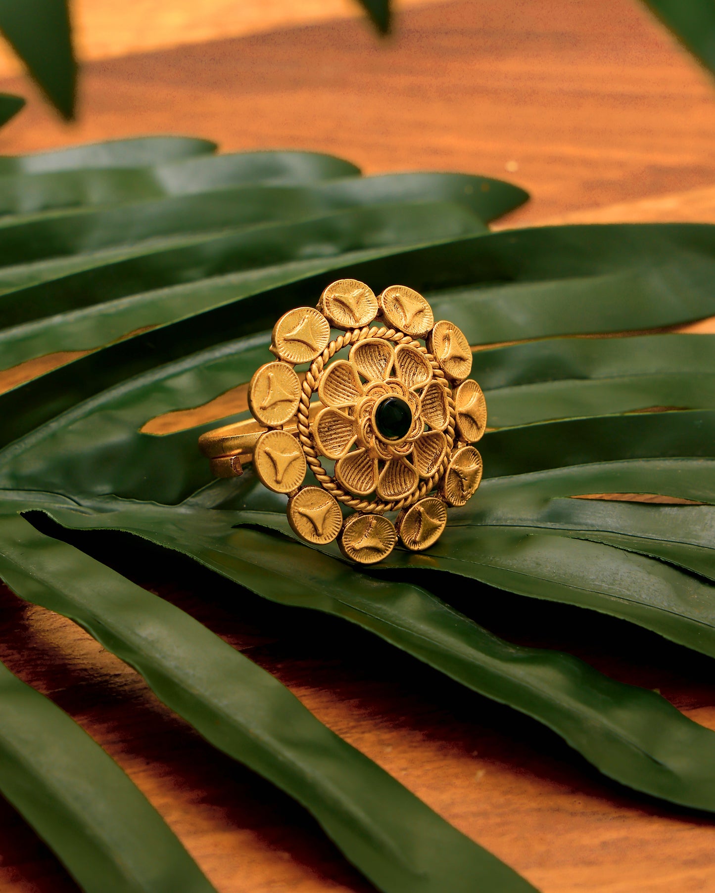 Padmika Antique Lotus Ring