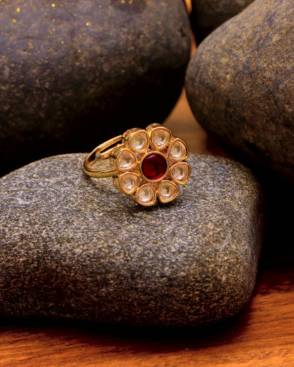 Rooh Ruby Kundan Ring