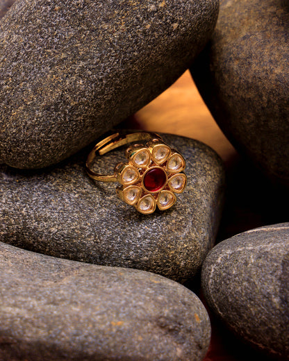 Rooh Ruby Kundan Ring
