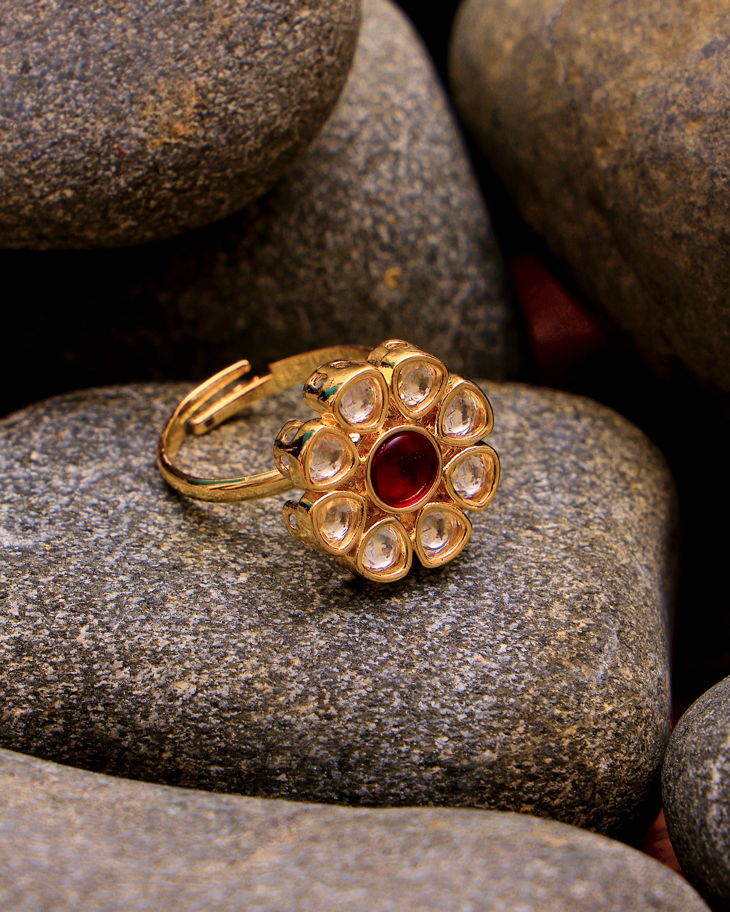 Rooh Ruby Kundan Ring