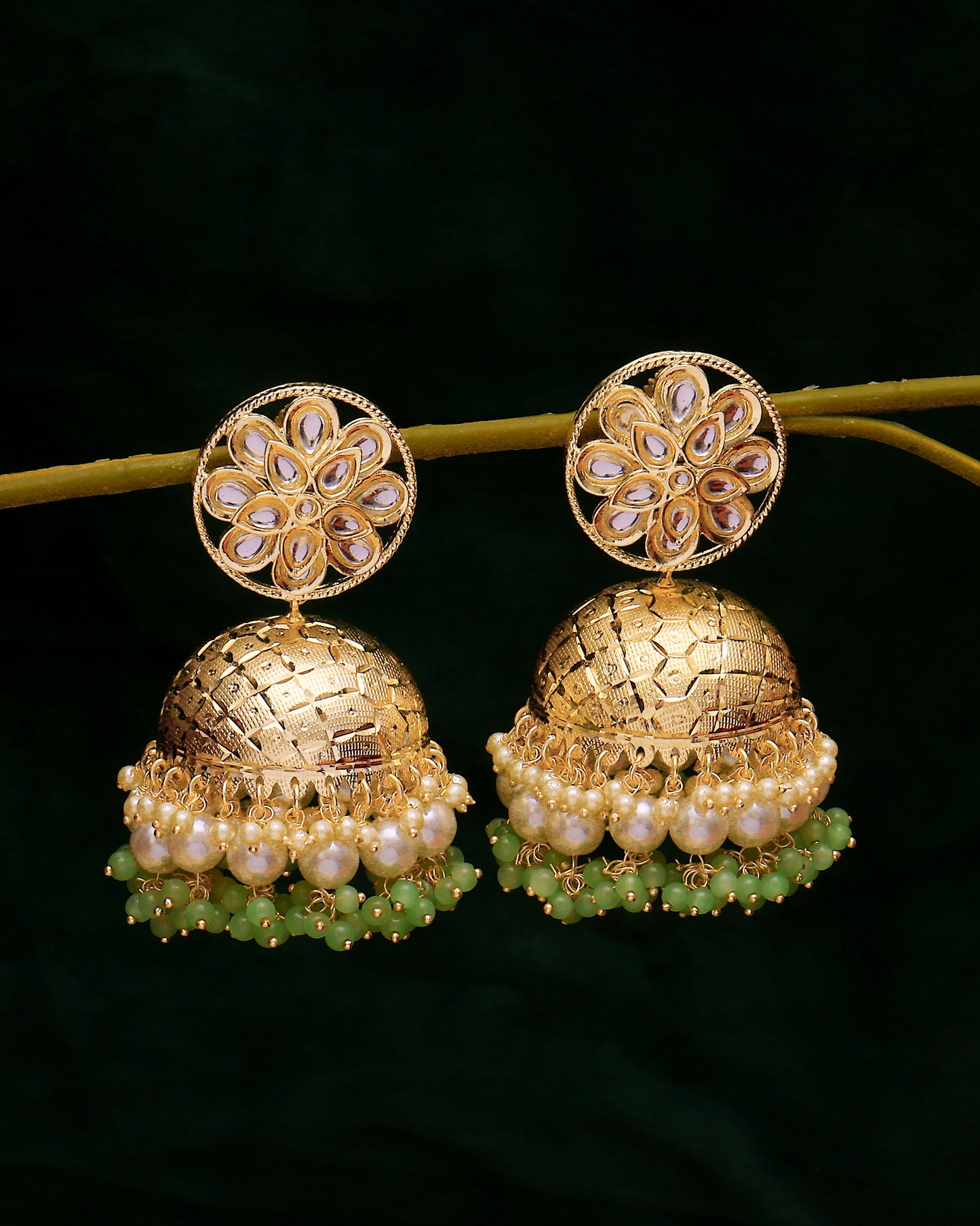 Kavya Gilded Petal Jhumka