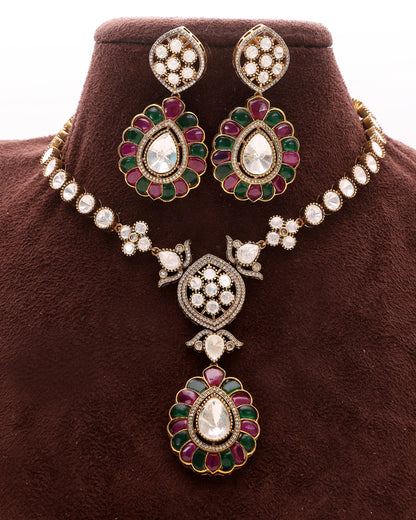 Peacock Fleur Moissanite Enamel Set