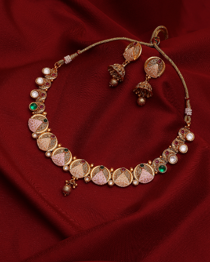 Varnika Etched Enamel Temple Set