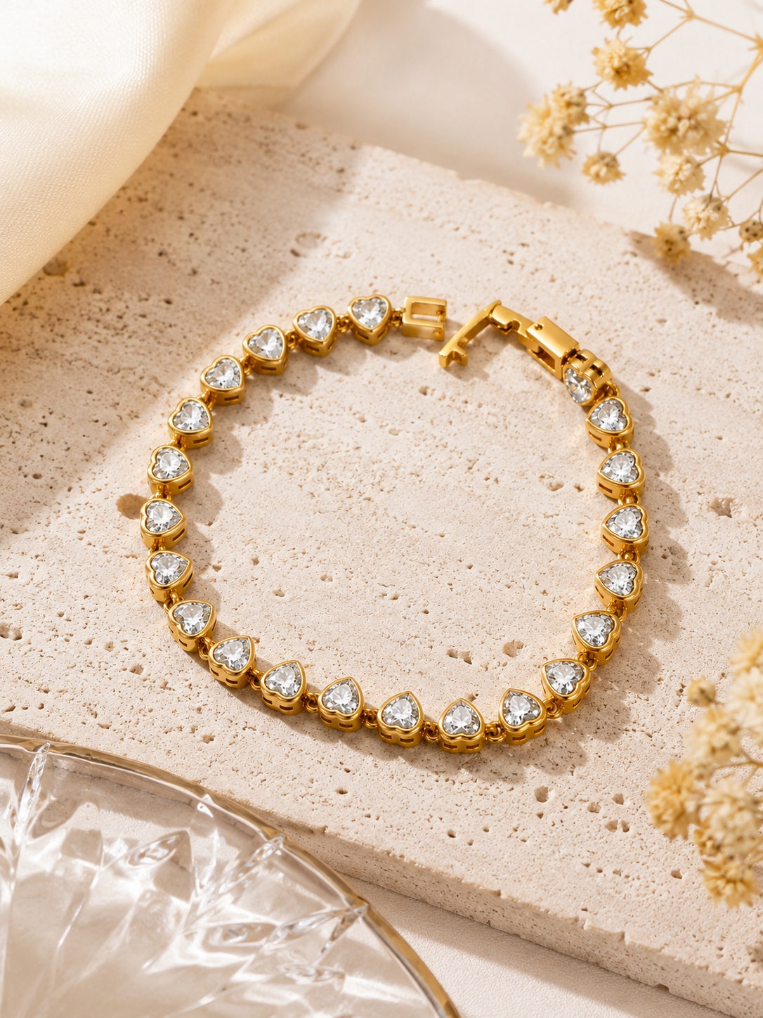 Amour Heart Tennis Bracelet