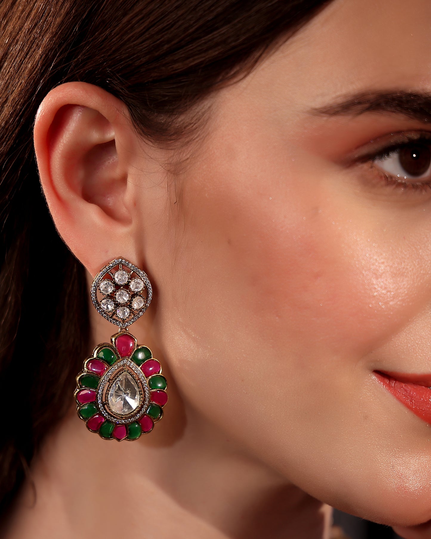 Peacock Fleur Moissanite Enamel Set