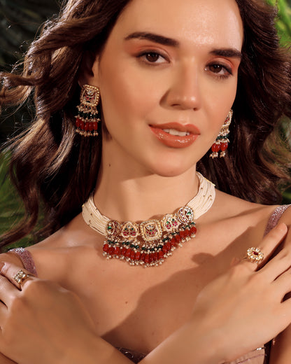 Mughal Rose Couture Choker Set