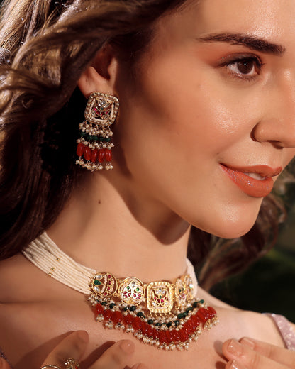 Mughal Rose Couture Choker Set