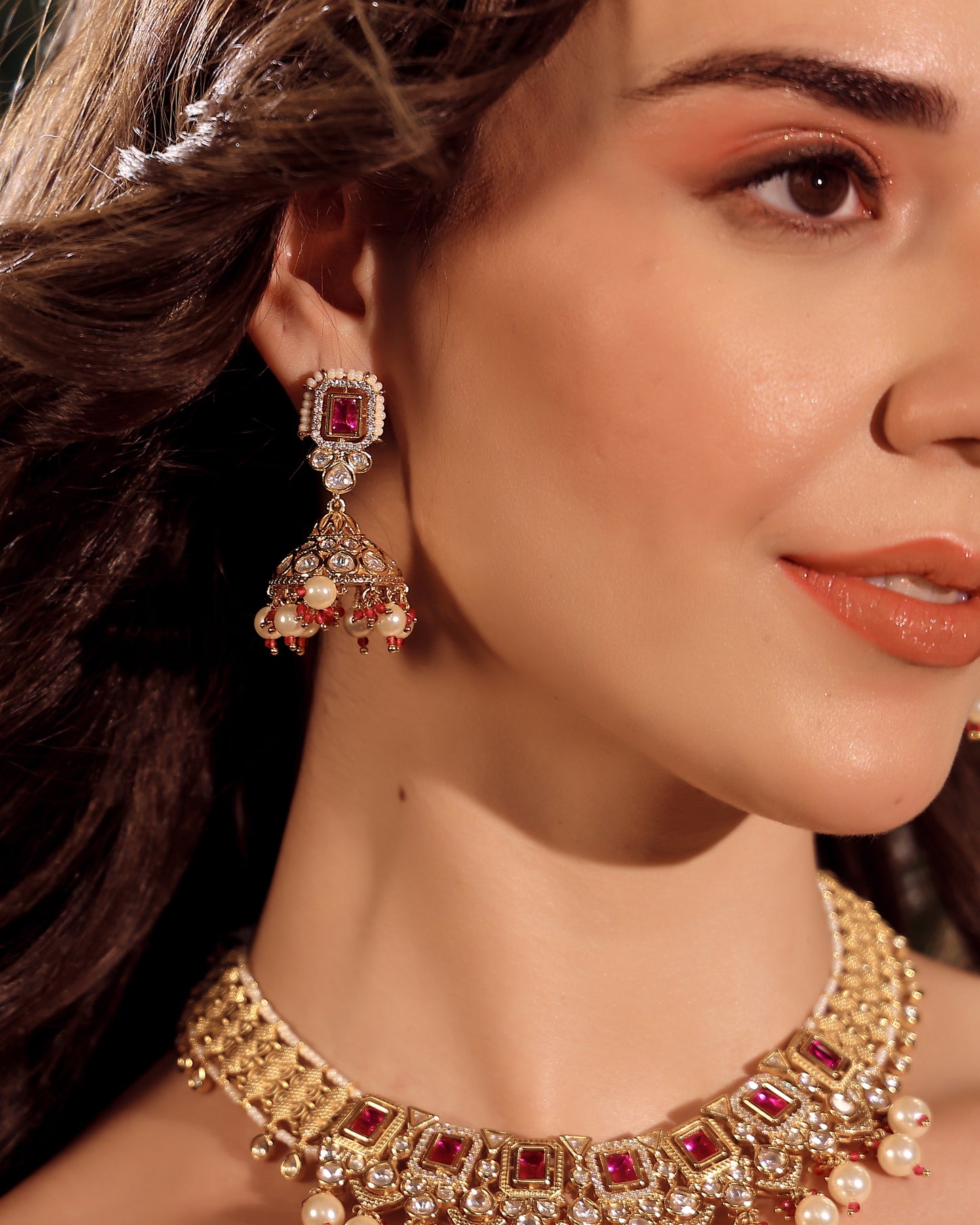 Rani Regal Moissanite Pearl Choker Set