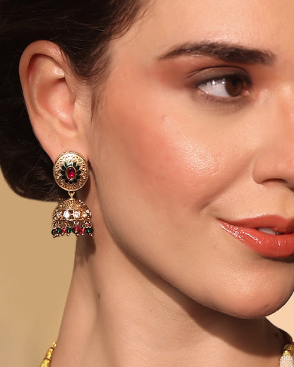 Rajdeepa Polki Square Meenakari Set