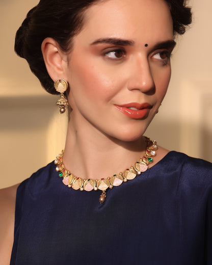 Varnika Etched Enamel Temple Set