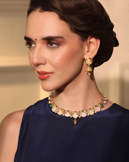 Varnika Etched Enamel Temple Set