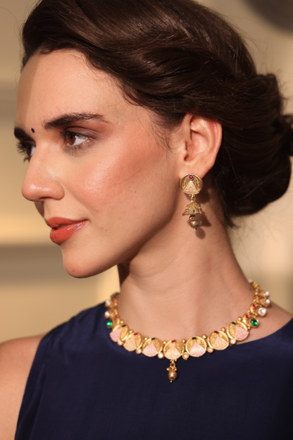 Varnika Etched Enamel Temple Set