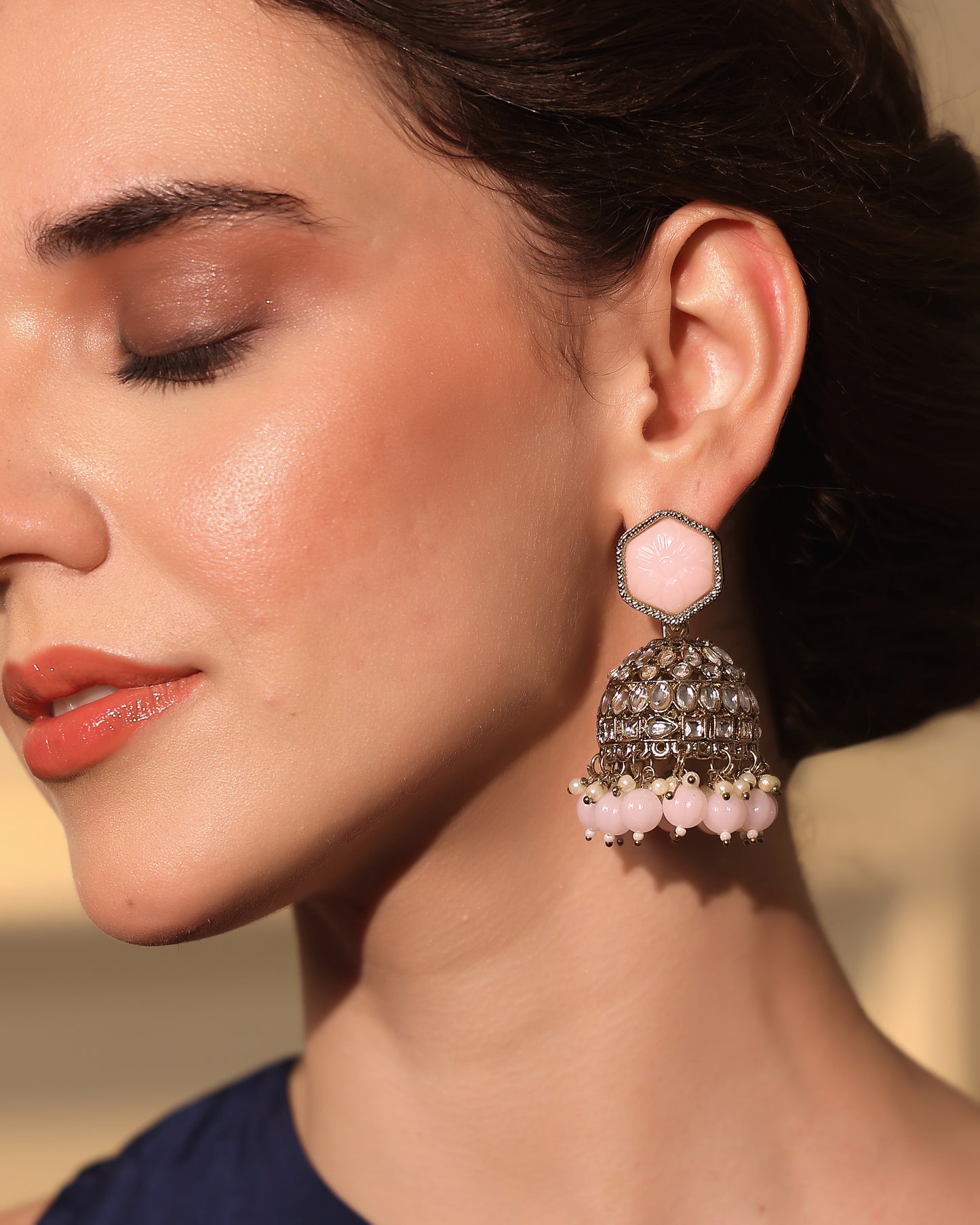 Saira Blush Kundan Jhumkis