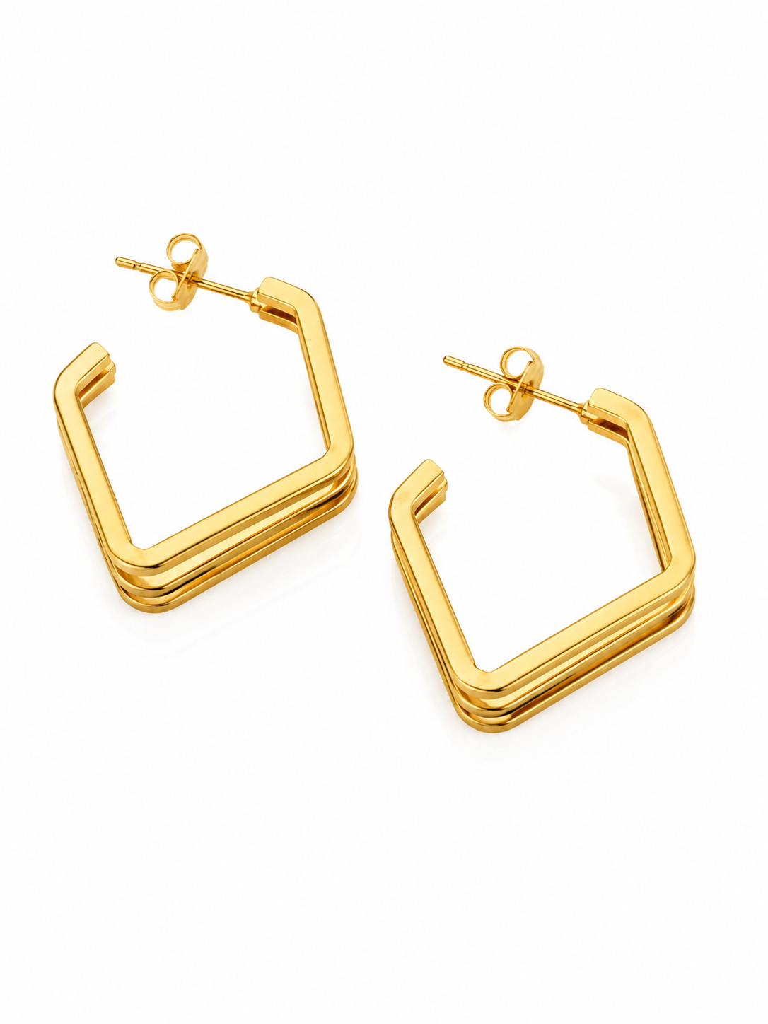 Luxe Geo Square Hoops