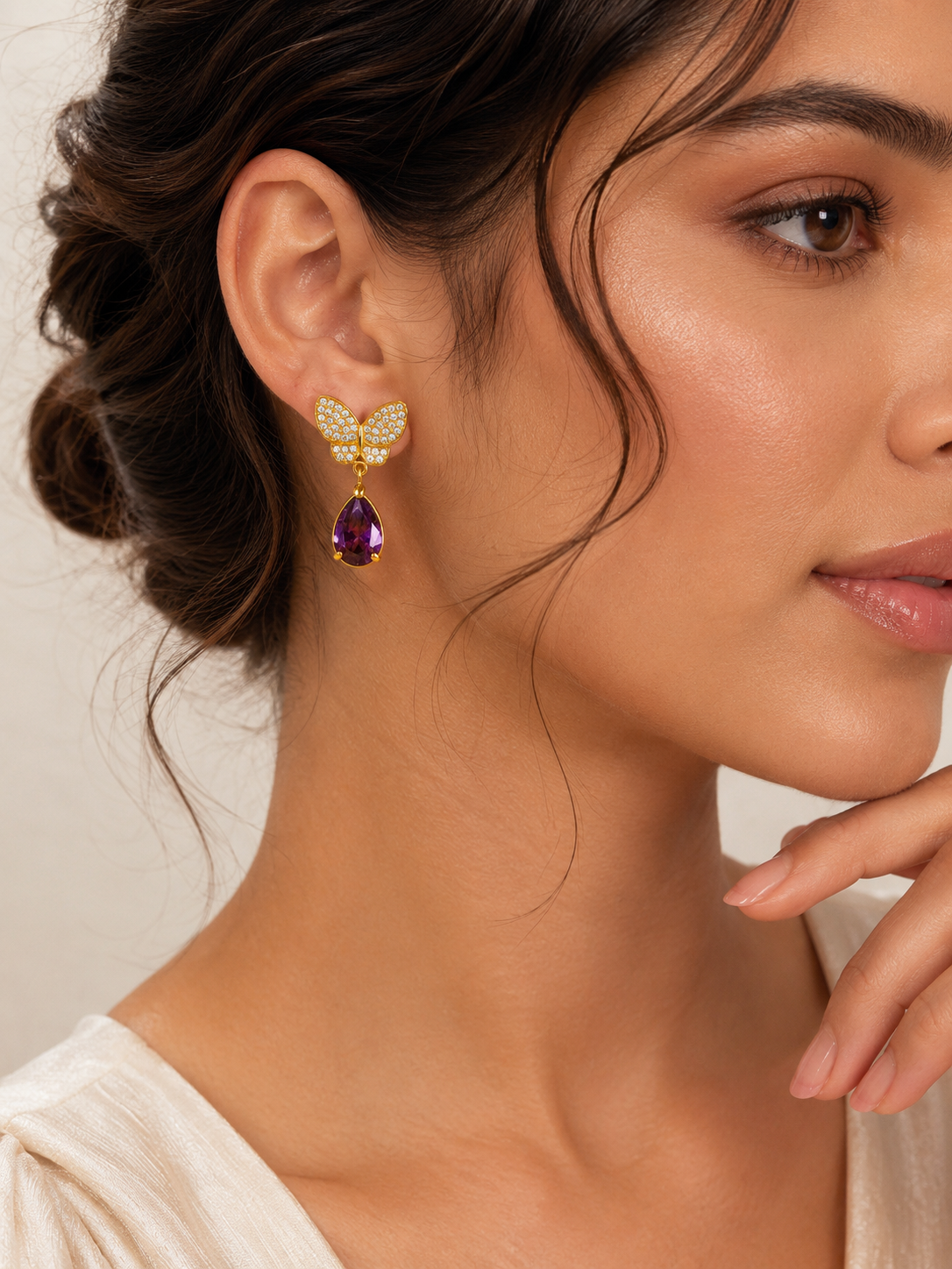 Amethyst Flutter Drop Earrings