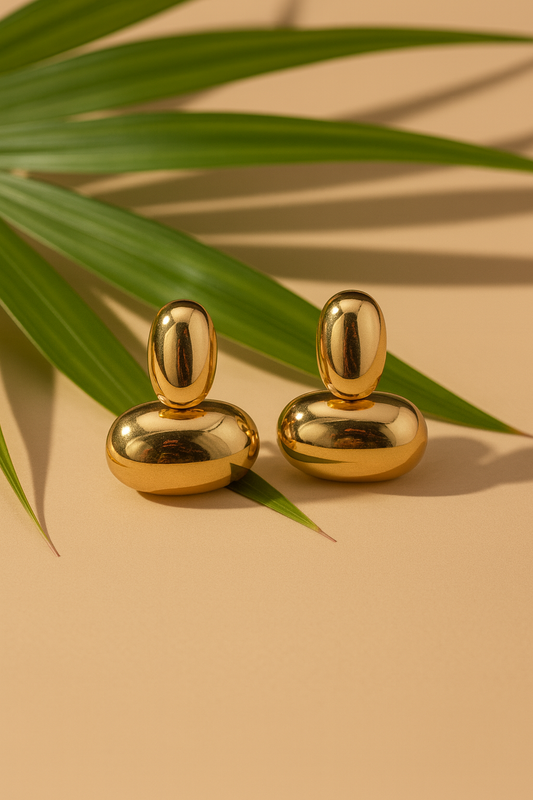 Golden Pebble Studs - Image 6