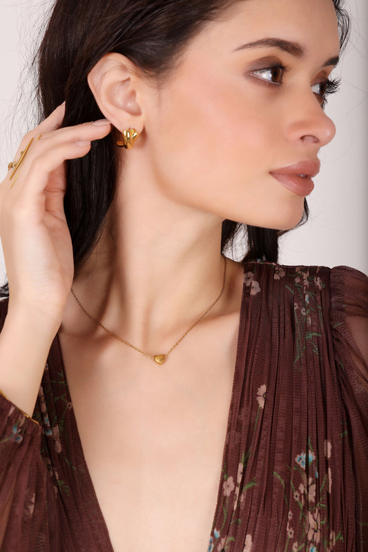 Model wearing Lovelight Necklace – side profile