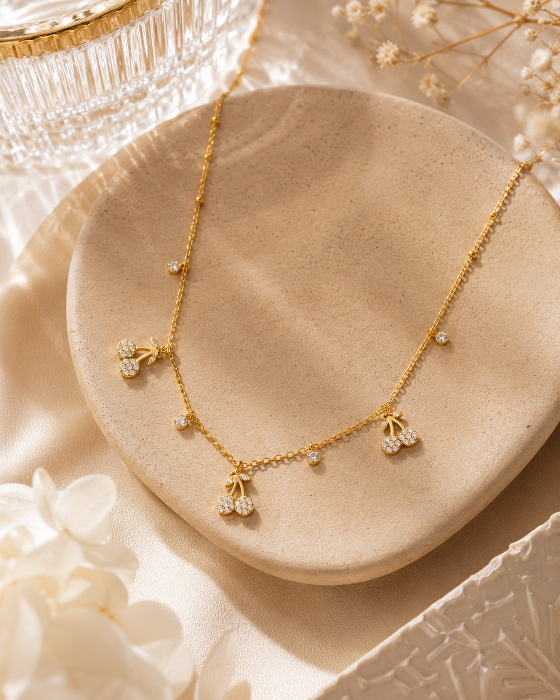 Cherry Blossom Charm Necklace